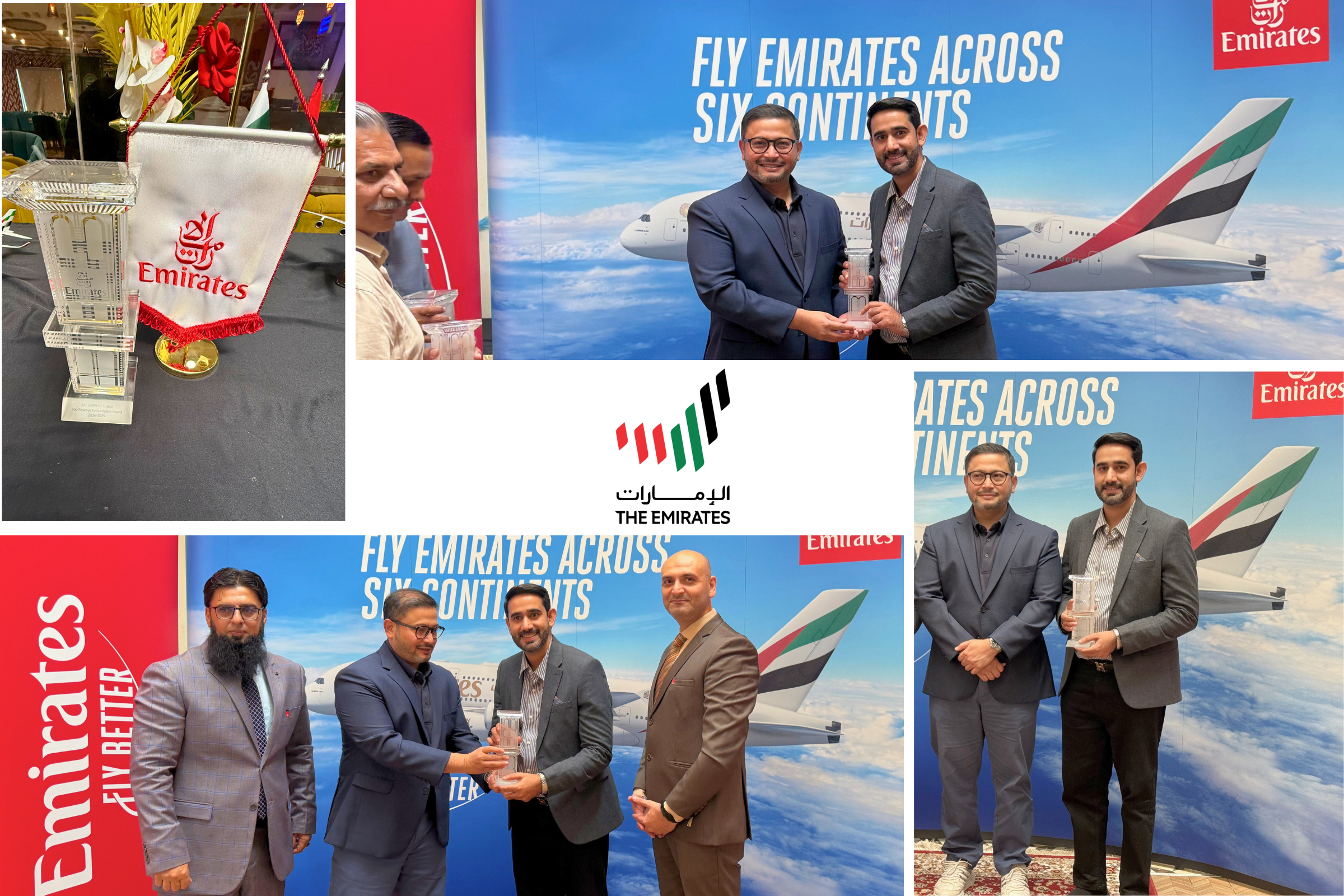 Emirates Vice President presents the Top Emirates Agent 2024–2025 award to Ali Travels